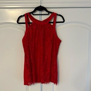 Women’s Express Red lace top L